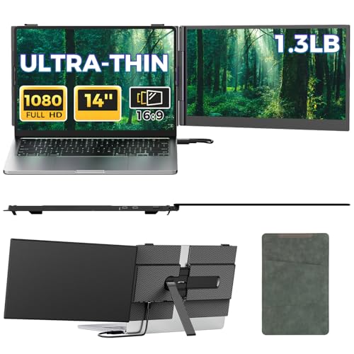 EXTENSOR DE PANTALLA PARA LAPTOP MONITOR PORTÁTIL FHD 1080P IPS DE 14 PULGADAS PARA LAPTOP ULTRAFINO DE 017 PULGADAS Y 13 LIBRAS - 1