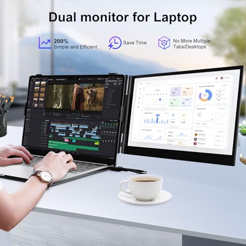 EXTENSOR DE PANTALLA PARA LAPTOP MONITOR PORTÁTIL FHD 1080P IPS DE 14 PULGADAS PARA LAPTOP ULTRAFINO DE 017 PULGADAS Y 13 LIBRAS - 3