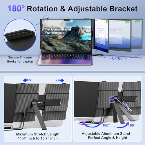 EXTENSOR DE PANTALLA PARA LAPTOP MONITOR PORTÁTIL FHD 1080P IPS DE 14 PULGADAS PARA LAPTOP ULTRAFINO DE 017 PULGADAS Y 13 LIBRAS - 7