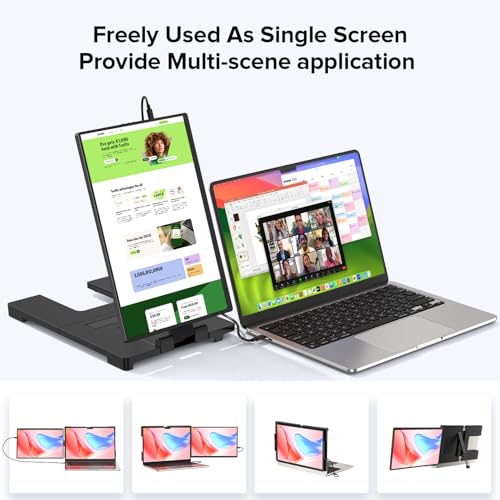 UPERFECT EXTENSOR DE PANTALLA PARA LAPTOP 2K 14 360 BISAGRA GIRATORIA ÚNICA CON ROTACIÓN AUTOMÁTICA DE 180 MONITOR PORTÁTIL QHD - 7