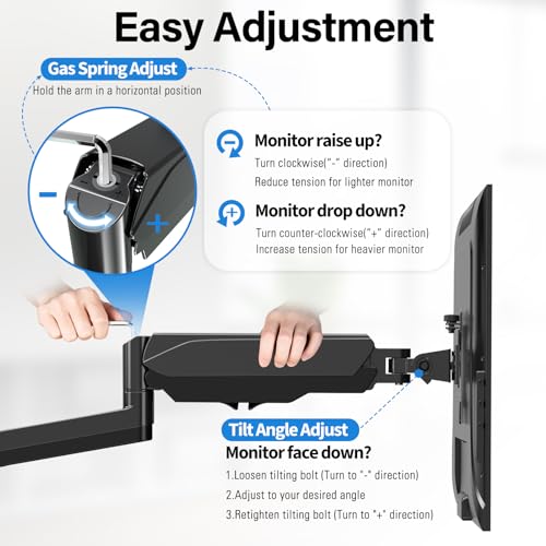 MOUNTUP SOPORTE PARA MONITOR DUAL Y PORTÁTIL SOPORTE DE MONITOR AJUSTABLE PARA 2 PANTALLAS DE COMPUTADORA DE MÁXIMO 27 PULGADAS - 6