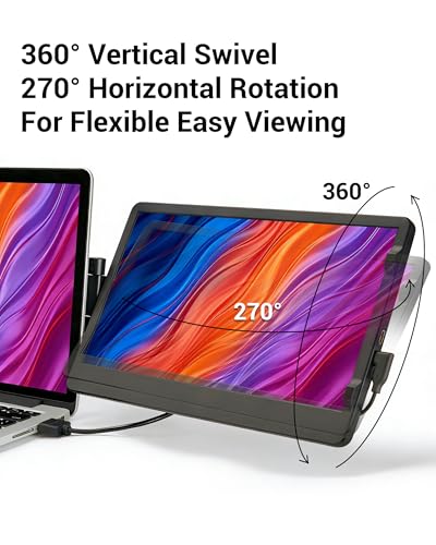 EXTENSOR DE PANTALLA PARA PORTÁTIL EXTENSOR DE MONITOR DUAL HD IPS DE 116 PULGADAS ROTACIÓN DE 360 SOPORTE AJUSTABLE 12 LIBRAS - 3