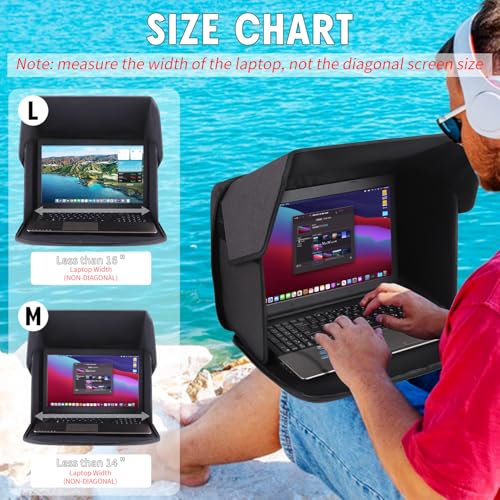 PARASOL PARA LAPTOP PROTECTOR CONTRA DESLUMBRAMIENTO PARA LAPTOP PANTALLA DE PRIVACIDAD BOLSA PARA TRABAJAR AL AIRE LIBRE - 3
