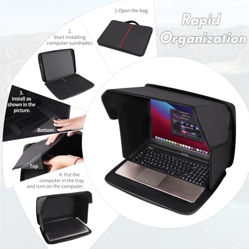 PARASOL PARA LAPTOP PROTECTOR CONTRA DESLUMBRAMIENTO PARA LAPTOP PANTALLA DE PRIVACIDAD BOLSA PARA TRABAJAR AL AIRE LIBRE - 6