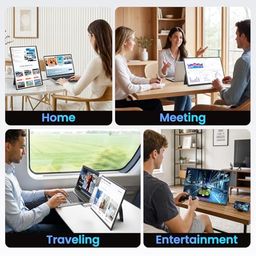 161 PORTABLE MONITOR FOR LAPTOP 1200P FHD ULTRATHIN LAPTOP SCREEN EXTENDER HORIZONTAL VERTICAL WITH 360 ROTATING DETACHABLE - 6