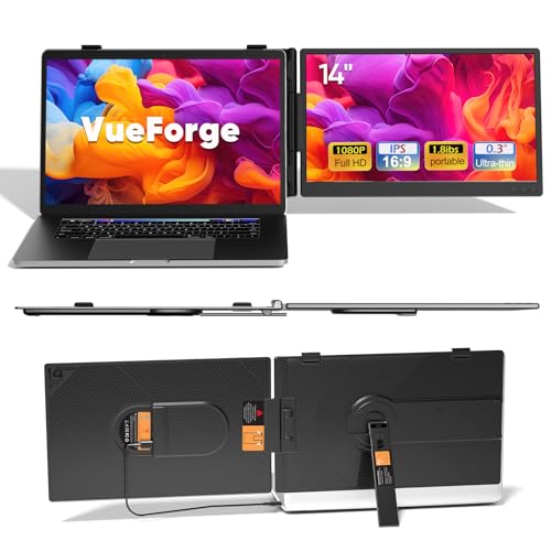 EXTENSOR DE PANTALLA PARA LAPTOP MONITOR DE PANTALLA DUAL FHD 1080P DE 14 PULGADAS PARA PORTÁTIL MONITOR PORTÁTIL ULTRALIGERO - 2
