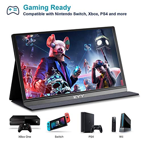 KYY MONITOR PORTÁTIL DE 156 PULGADAS 1080P FHD USBC PANTALLA DE COMPUTADORA HDMI HDR IPS MONITOR DE JUEGOS CON CUBIERTA - 4