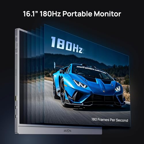 ARZOPA MONITOR PORTÁTIL 161 PULGADAS 25 K 180 HZ 2560 X 1440 QHD 107X25 SRGB SOPORTE INTEGRADO HDR ULTRADELGADO SEGUNDA PANTALLA - 5