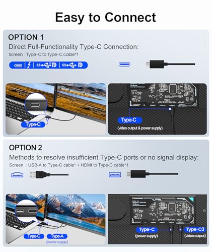 ZUMWALT EXTENSOR DE PANTALLA PARA LAPTOP DE 156 PULGADAS EXTENSOR DE MONITOR DE PORTÁTIL DESMONTABLE FHD DE 1080P MONITOR DUAL - 5