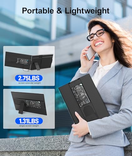 ZUMWALT EXTENSOR DE PANTALLA PARA LAPTOP DE 156 PULGADAS EXTENSOR DE MONITOR DE PORTÁTIL DESMONTABLE FHD DE 1080P MONITOR DUAL - 8