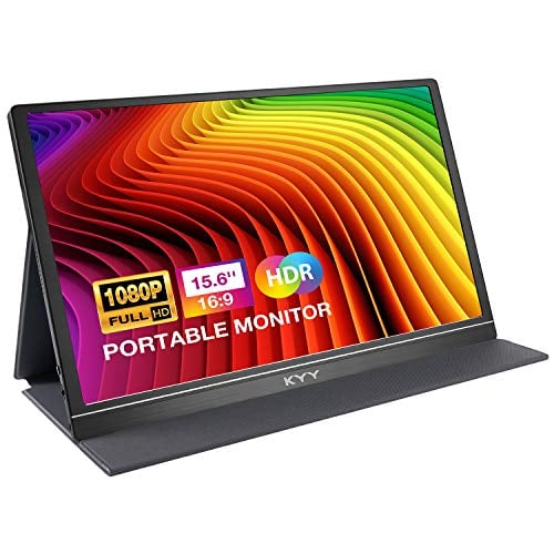 KYY MONITOR PORTÁTIL DE 156 PULGADAS FHD 1080P USB C HDMI MONITOR DE JUEGOS ULTRA DELGADO PANTALLA IPS CON CUBIERTA INTELIGENTE - 1