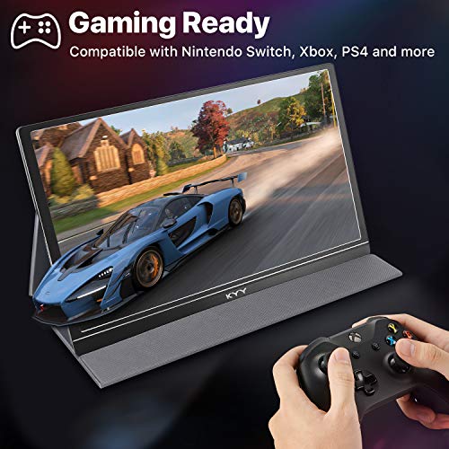 KYY MONITOR PORTÁTIL DE 156 PULGADAS FHD 1080P USB C HDMI MONITOR DE JUEGOS ULTRA DELGADO PANTALLA IPS CON CUBIERTA INTELIGENTE - 4