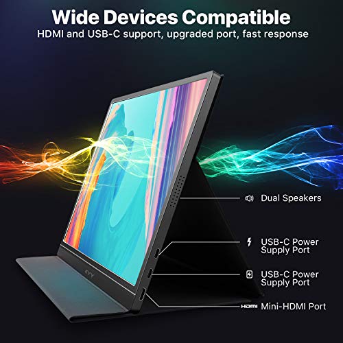 KYY MONITOR PORTÁTIL DE 156 PULGADAS FHD 1080P USB C HDMI MONITOR DE JUEGOS ULTRA DELGADO PANTALLA IPS CON CUBIERTA INTELIGENTE - 7