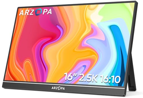 ARZOPA MONITOR PORTÁTIL 16 PULGADAS 25K 2560 X 1600 QHD IPS 123X25 SRGB SOPORTE INTEGRADO USBC Y HDMI CUIDADO VISUAL SEGUNDA - 2