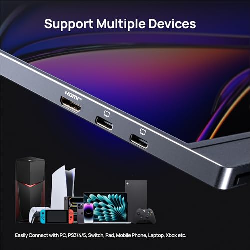 ARZOPA 161 144HZ MONITOR PORTÁTIL PARA JUEGOS 106X25 SRGB 1080P FHD CON SOPORTE PLEGABLE MONITOR PORTÁTIL CON HDR ULTRA DELGADO - 7