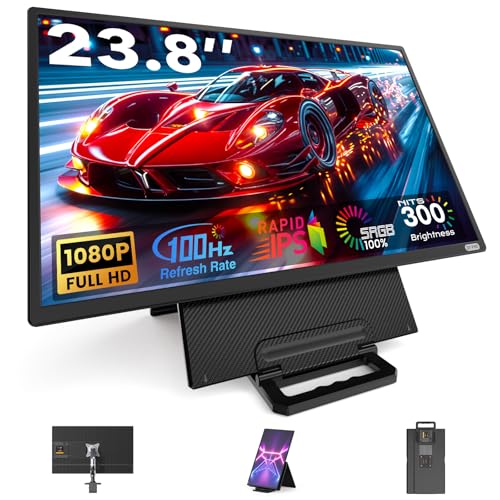 MONITOR PORTÁTIL GRANDE DE 24 PULGADAS EXTENSOR DE PANTALLA PARA LAPTOP 1080P FHD 100HZ IPS MONITOR DE VIAJE PARA TRABAJO - 1