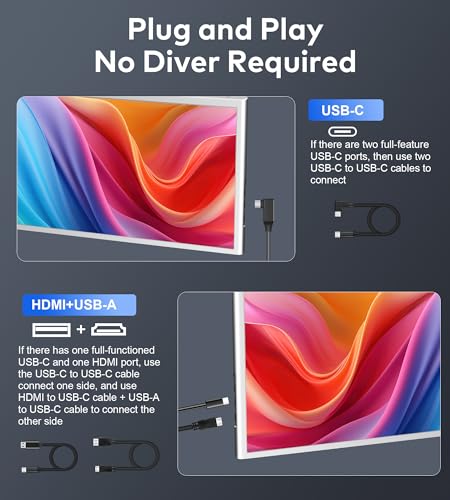 EXTENSIÓN DE PANTALLA PARA LAPTOP LADOMI MONITOR PORTÁTIL TRIPLE DE 14 FHD 1080P IPS EXTENSIÓN DE MONITOR PARA LAPTOP - 4