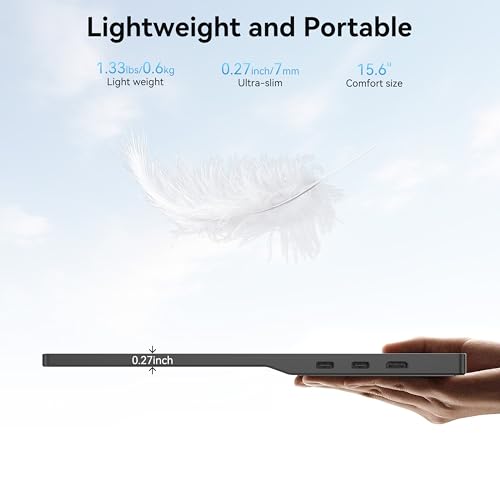 BENFEI MONITOR PORTÁTIL DE 156 PULGADAS PANTALLA FHD 1080P HDMI USBC PARA JUEGOS PANTALLA IPS HDR ULTRADELGADA CON CUBIERTA - 6