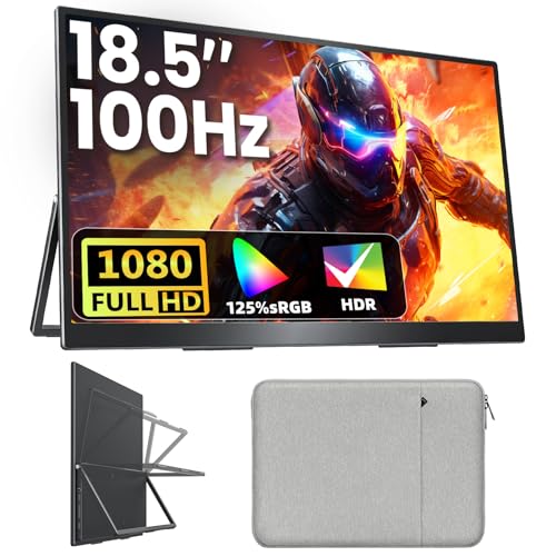 UPPERIZON MONITOR PORTÁTIL DE 185 PULGADAS FHD 125X25 SRGB 100HZ IPS HDR HDMI USBC MONITOR DE VIAJE PARA LAPTOP MACBOOK PC - 1
