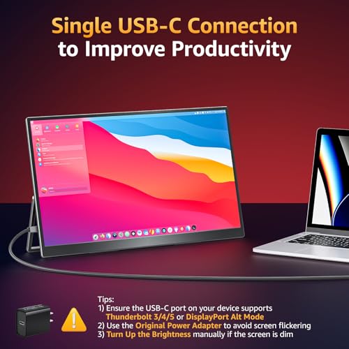 UPPERIZON MONITOR PORTÁTIL DE 185 PULGADAS FHD 125X25 SRGB 100HZ IPS HDR HDMI USBC MONITOR DE VIAJE PARA LAPTOP MACBOOK PC - 3
