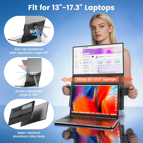 SMISEACOW LAPTOP SCREEN EXTENDER 156 FOR 13173 LAPTOPS PORTABLE DUAL MONITOR FOR LAPTOP ULTRASLIM CLAMPON VERTICAL DUAL IPS - 4