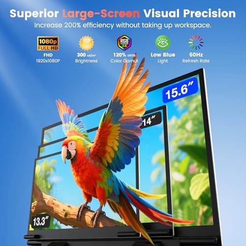 SMISEACOW LAPTOP SCREEN EXTENDER 156 FOR 13173 LAPTOPS PORTABLE DUAL MONITOR FOR LAPTOP ULTRASLIM CLAMPON VERTICAL DUAL IPS - 5
