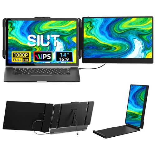 EXTENSOR DE PANTALLA PARA LAPTOP MONITOR PORTÁTIL DE 14 PULGADAS PARA LAPTOP MONITOR DUAL FHD DE 1080P PARA PORTÁTILES DE 13 - 1