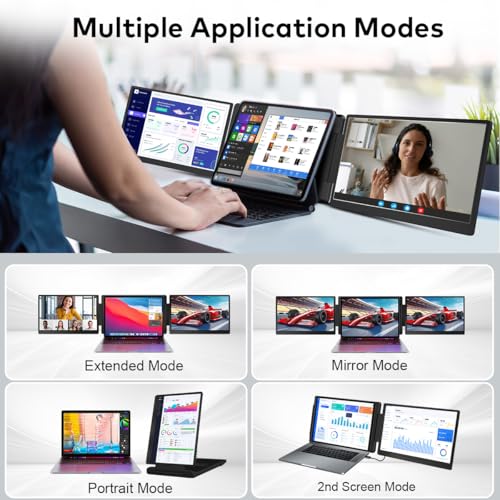EXTENSOR DE PANTALLA PARA LAPTOP DE 14 PULGADAS MONITOR PORTÁTIL FHD 1200P IPS PARA PORTÁTILES DE 12 A 165 PULGADAS EXTENSOR - 4