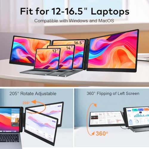 EXTENSOR DE PANTALLA PARA LAPTOP DE 14 PULGADAS MONITOR PORTÁTIL FHD 1200P IPS PARA PORTÁTILES DE 12 A 165 PULGADAS EXTENSOR - 7