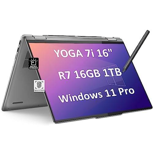 LENOVO YOGA 7 7I 2 EN 1 LAPTOP EMPRESARIAL PANTALLA TÁCTIL FHD DE 16 PULGADAS AMD RYZEN 7 7735U BEAT I71255U 16 GB DE RAM SSD - 1