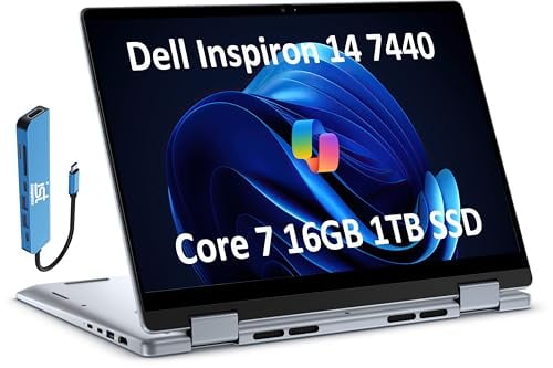 DELL INSPIRON 14 7440 LAPTOP EMPRESARIAL 2 EN 1 PANTALLA TÁCTIL FHD DE 14 PULGADAS INTEL CORE 7 150U I71355U 16 GB DE RAM 1 TB - 1