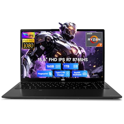 NIMO PORTÁTIL LIGERO PARA JUEGOS DE 156 AMD RYZEN 7 8745HS 16 GB DDR5 1TB NVME SSD COMPUTADORA PORTÁTIL RADEON 780M - 1