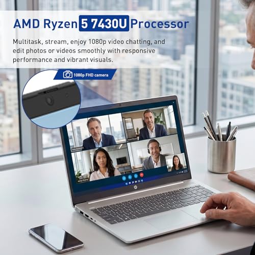 HP 173 FHD IPS LED ANTIRREFLEJOS 300 NITS PORTÁTIL CPU AMD RYZEN 5 7430U DE 6 NÚCLEOS 16 GB DE RAM 1 TB DE ALMACENAMIENTO CÁMARA - 5