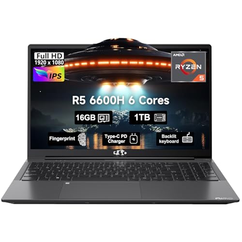 156 BUSINESS GAMINGLAPTOP 6CORES AMD RYZEN 5 6600H 660M 6NM GPU 16GB DDR5 1TB SSD BEAT I71165G7 HASTA 45GHZ 100W TIPOC FHD IPS - 1