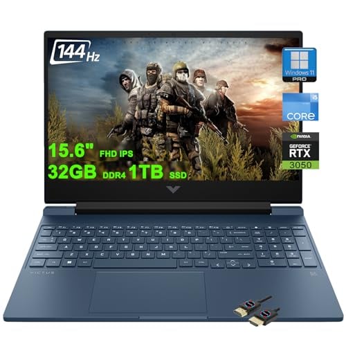 HP VICTUS 15 LAPTOP PARA JUEGOS FHD IPS DE 156 PULGADAS ANTIRREFLEJOS 144HZ INTEL 8CORE I512450H I711800H 32GB DDR4 1TB SSD - 1