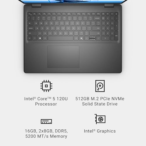 DELL 16 PORTÁTILES DC16250160 PULGADAS 1610 FHD PANTALLA TÁCTIL PROCESADOR INTEL CORE 5 120U 16 GB DDR5 RAM 512 GB SSD GRÁFICOS - 2