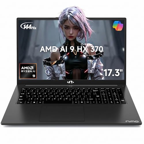 NIMO 173 AI LAPTOP COPILOT AMD RYZEN AI 9 HX 370 12CORE 50 TOPS NPU 16GB DDR5 1TB SSD RADEON 890M FOR GAMING 100W CHARGING WIFI - 1