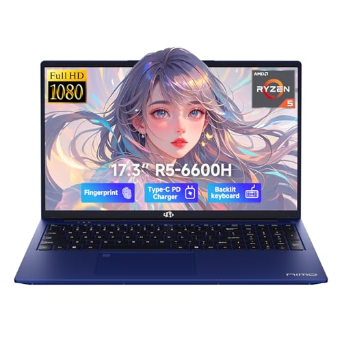 NIMO 173 IPS FHD LAPTOP PARA JUEGOS AMD RYZEN 5 6600H 16 GB DDR5 RAM 512 GB SSD SUPERA AL I71165G7 HASTA 45 GHZ GPU RADEON 660M - 1