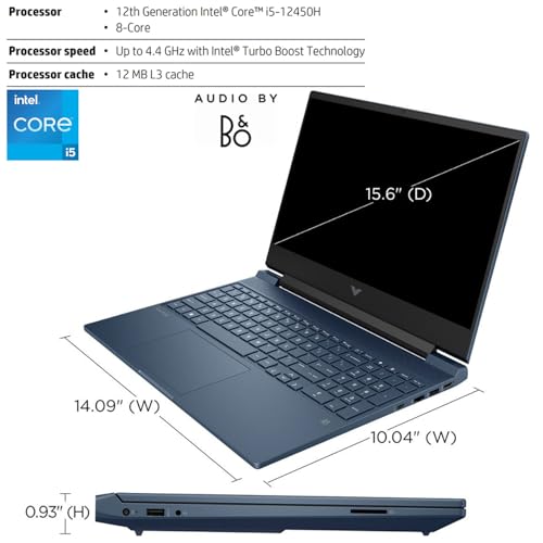 HP VICTUS 156 I5 LAPTOP PARA JUEGOS 156 PULGADAS FHD 1920 X 1080 144HZ INTEL CORE I512450H NVIDIA GEFORCE RTX 3050 32GB RAM 1TB - 4