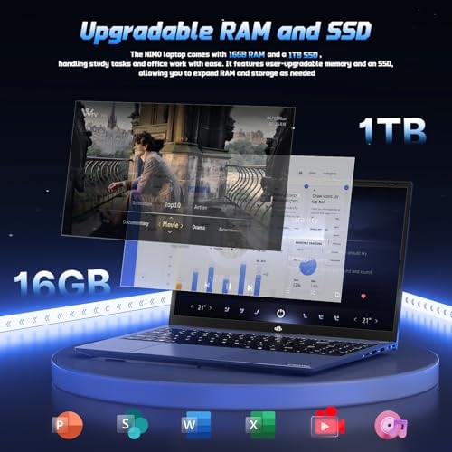 NIMO COMPUTADORA PORTÁTIL FHD IPS DE 156 PULGADAS 16 GB DE RAM 1 TB SSD 4 NÚCLEOS INTEL N150 DE 13 GENERACIÓN RITMO A I31115G4 - 4