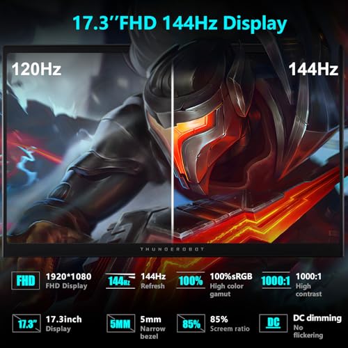 THUNDEROBOT STORM 17 LAPTOP PARA JUEGOS PANTALLA FHD DE 173 PULGADAS DE 144 HZ CORE I512450H GEFORCE RTX 3050 16 GB DE RAM SSD - 4