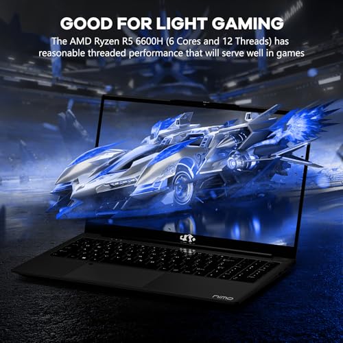 NIMO 156 IPS FHD GAMING LAPTOPAMD RYZEN 5 6600H 32GB DDR5 RAM 1TB SSD BEAT I5I7 6 CORES UP TO 45GHZ RADEON 660M GPU PC WITH 100W - 4
