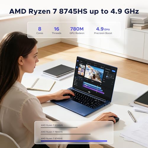 NIMO PORTÁTIL PARA JUEGOS IPS FHD DE 156 PULGADAS AMD RYZEN 7 8745HS 32GB DDR5 RAM 1TB SSD HASTA 49GHZ GRÁFICOS RADEON 780M - 2