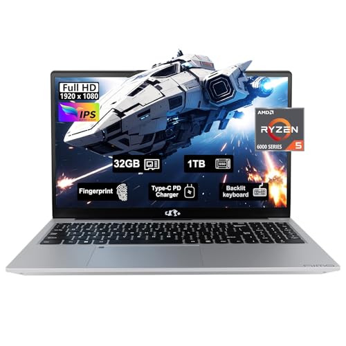 156 BUSINESS GAMINGLAPTOP 6CORES AMD RYZEN 5 6600H 660M 6NM GPU 32GB DDR5 1TB SSD BEAT I512450H HASTA 45GHZ 100W TIPOC FHD IPS - 1