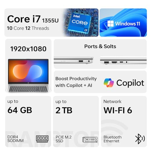 HP LAPTOP ESSENTIAL 17 PARA PRODUCTIVIDAD Y TRABAJO DIARIO PANTALLA FHD DE 173 PULGADAS RENDIMIENTO INTEL CORE I71355U 16 GB - 2