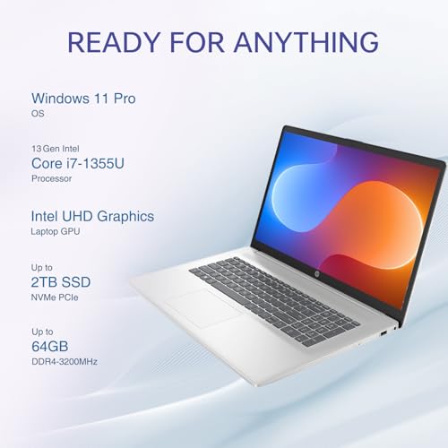 HP LAPTOP ESSENTIAL 17 PARA PRODUCTIVIDAD Y TRABAJO DIARIO PANTALLA FHD DE 173 PULGADAS RENDIMIENTO INTEL CORE I71355U 16 GB - 4