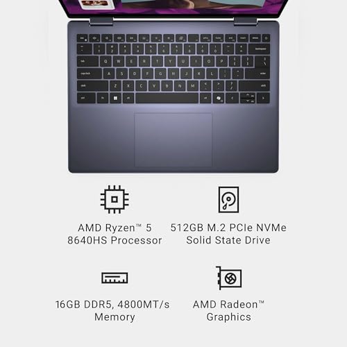 LAPTOP DELL INSPIRON 14 7445 7440 2 EN 1 PANTALLA TÁCTIL FHD DE 14 PULGADAS AMD RYZEN 5 8640HS RAM DDR5 DE 16 GB SSD DE 512 GB - 2