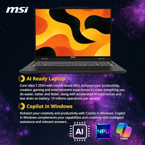 MSI VENTURE 16 AI READY BUSINESS LAPTOP 16 WUXGA 1920 X 1200 TOUCHSCREEN INTEL CORE ULTRA 7 255HULTRA 9 185H 51 GHZ COPILOT - 4