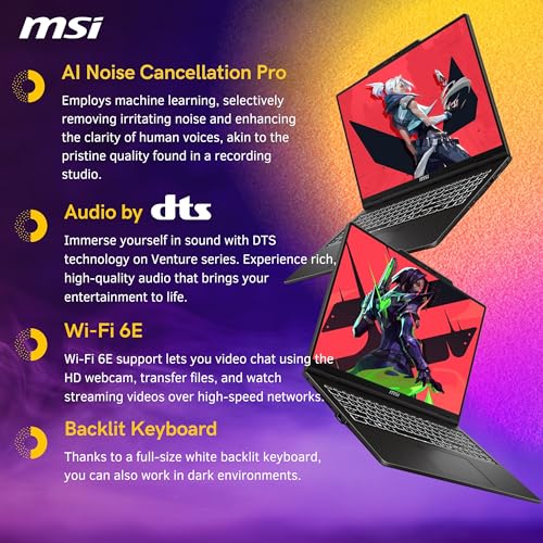 MSI VENTURE 16 AI READY BUSINESS LAPTOP 16 WUXGA 1920 X 1200 TOUCHSCREEN INTEL CORE ULTRA 7 255HULTRA 9 185H 51 GHZ COPILOT - 5