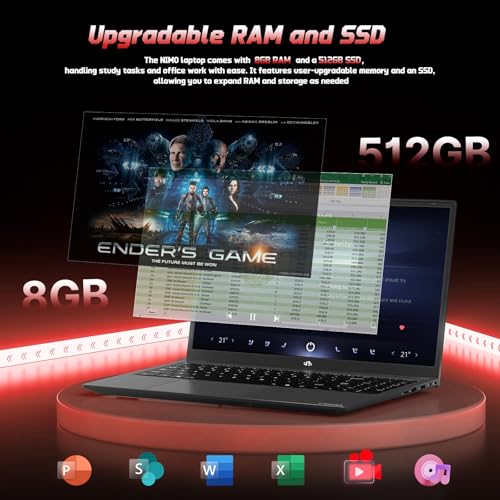 NIMO COMPUTADORA PORTÁTIL FHD IPS DE 156 PULGADAS 8 GB DE RAM 512 GB SSD 4 NÚCLEOS INTEL N150 DE 13 GENERACIÓN RITMO A I31115G4 - 4